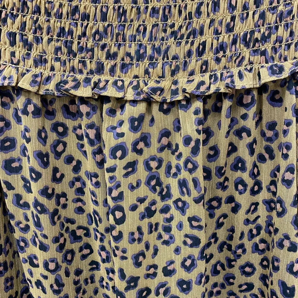 Cece Leopard Print Off the Shoulder Ruffle Blouse - Picture 3 of 5